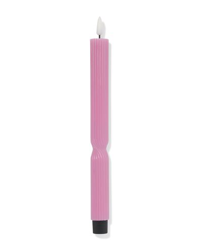 bougie LED d'int&eacute;rieur ⌀2,3 x 29 cm nervur&eacute;e rose - 13550121 - HEMA