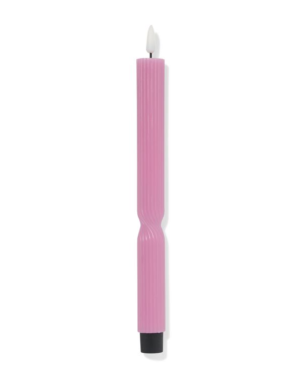LED-Haushaltskerze, &Oslash; 2,3 &times; 29 cm, mit Rippenstruktur, Rosa - 13550121 - HEMA