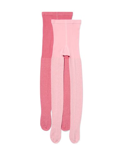 2 paires de collants épais enfant avec coton rose rose - 1000028432 - HEMA