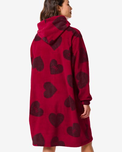 couverture à capuche pour femme avec des coeurs rouge - HEMA