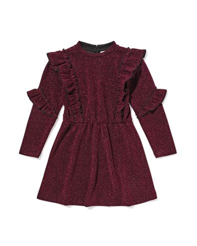 robe enfant volant paillettes bordeaux bordeaux - 30836606BURGUNDYRED - HEMA