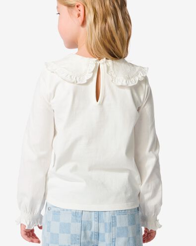 t-shirt enfant avec broderie blanc cassé 110/116 - 30824152 - HEMA