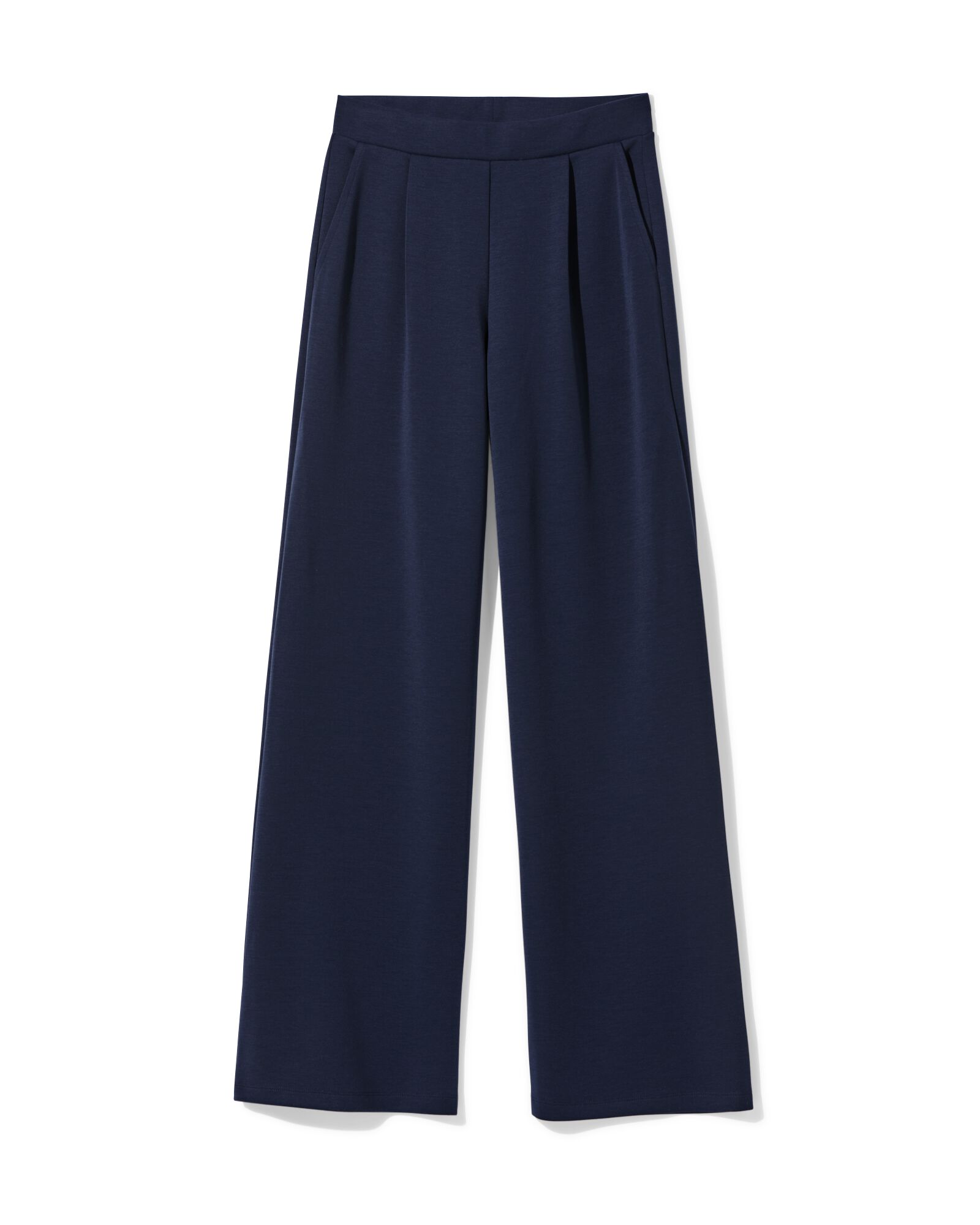 pantalon femme Elly regular fit jersey bleu fonc&eacute; - 36206850DARKBLUE - HEMA