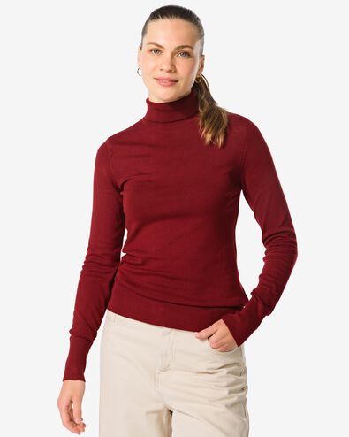 pull col roul&eacute; Lois femme rouge - 36302850RED - HEMA