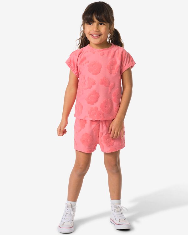 short enfant tissu &eacute;ponge confort fleurs rose rose - 30848803PINK - HEMA
