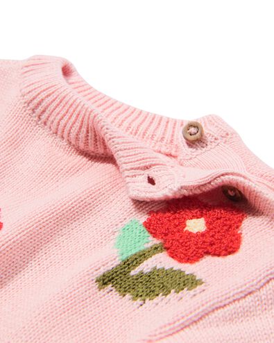 babytrui fijngebreid bloemen lichtroze - 33059770LIGHTPINK - HEMA