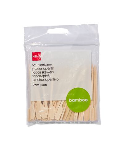 50 piques &agrave; tapas en bambou 9 cm - 80830095 - HEMA