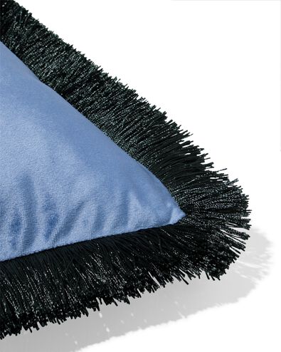 housse de coussin 50x50cm franges bleu - 7325159 - HEMA