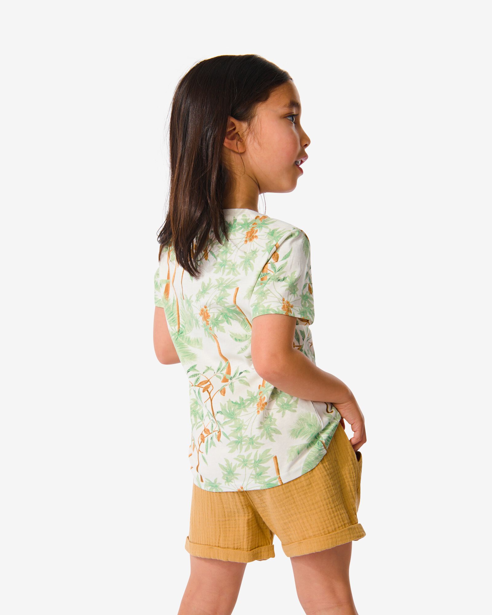 Kinder-T-Shirt, Palmen eierschalenfarben - 1000031234 - HEMA