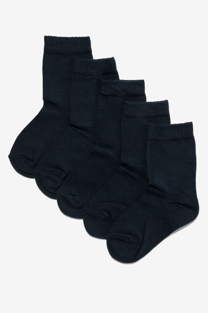 5 paires de chaussettes enfant bleu foncé bleu foncé - 1000002031 - HEMA