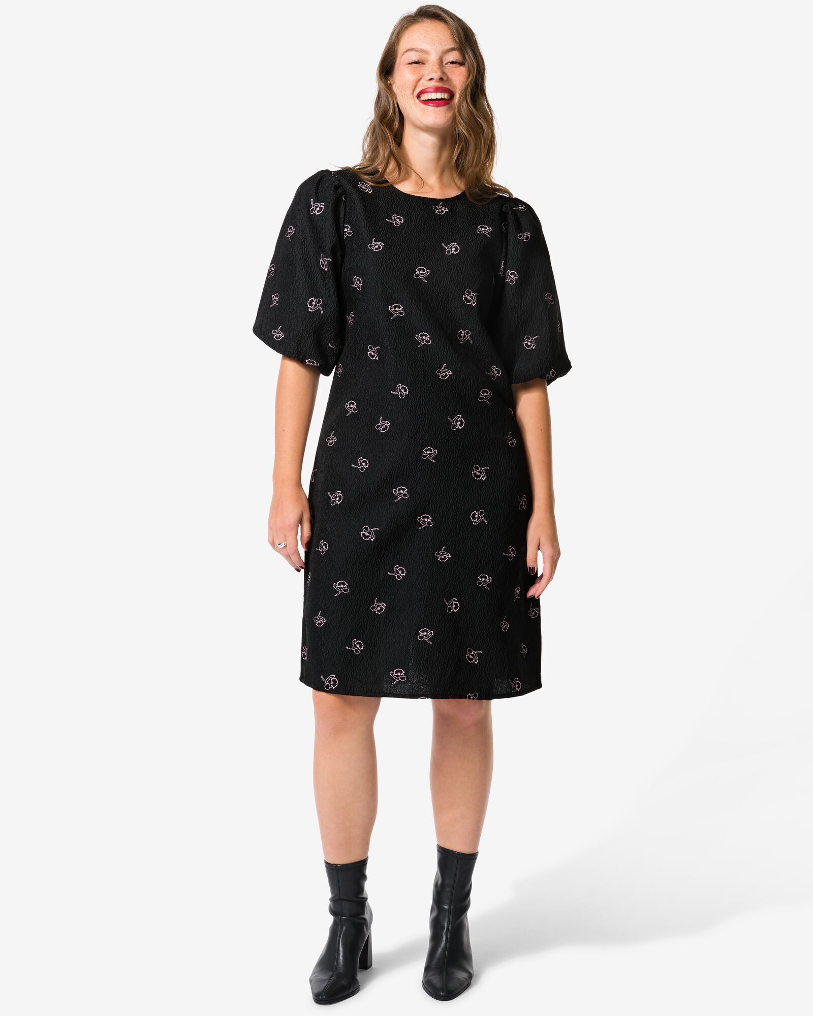 Damenkleid Dawn, Crinkle-Design schwarz schwarz - 36206050BLACK - HEMA