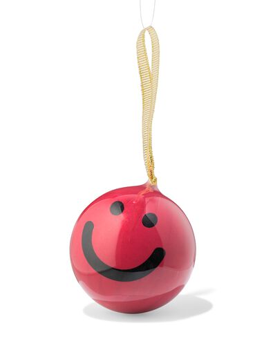 boule de No&euml;l 6cm papier visage rouge - 25100386 - HEMA