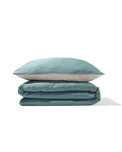 housse de couette 140x200/220 cm hotel coton satin vert - 5750152 - HEMA
