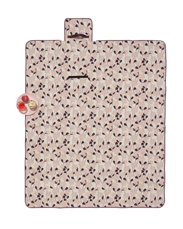 Picknickdecke 150 x 180 cm Blumen rosa - 41800171 - HEMA
