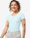 t-shirt basique femme bleu clair - 1000029913 - HEMA