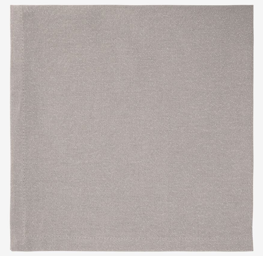 2er-Pack Servietten, Baumwolle, 47 x 47 cm, grau mit Glitter - 5300125 - HEMA