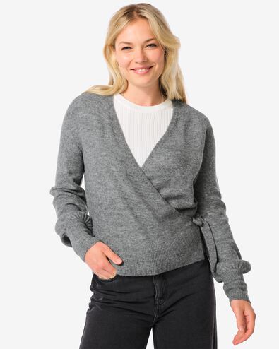 gilet cache-coeur femme Lana gris clair - 36277660LIGHTGREY - HEMA