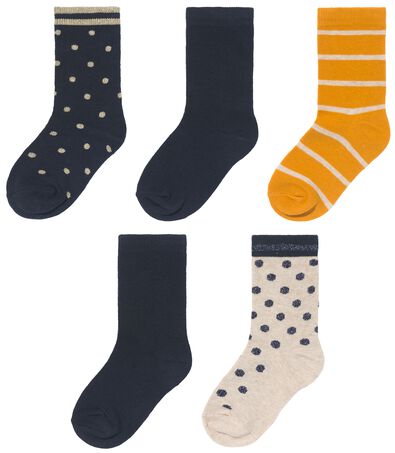 kinder sokken met katoen - 5 paar blauw - 1000028438 - HEMA