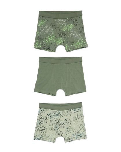 3 boxers enfant coton stretch splash vert vert - 1000032138 - HEMA