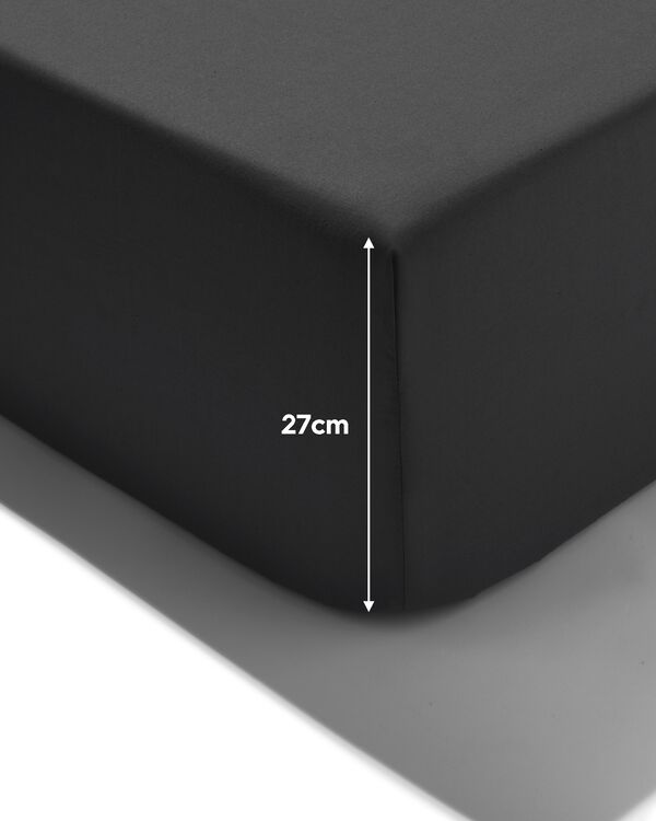 Spannbettlaken, 180 x 200 cm, Jersey, dunkelgrau  - 5190021 - HEMA