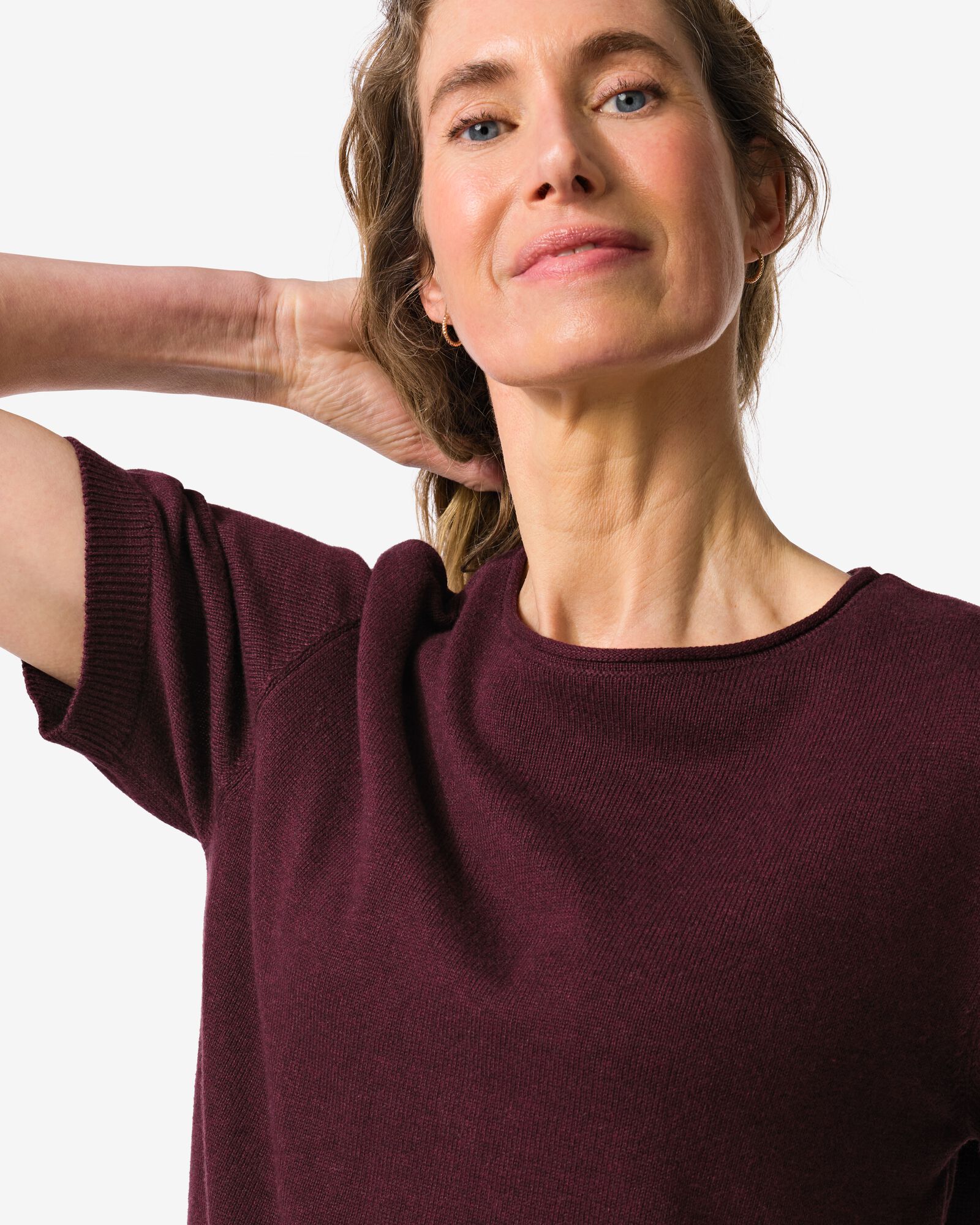 pull femme Gael maille fine bordeaux bordeaux - 36207750BURGUNDYRED - HEMA