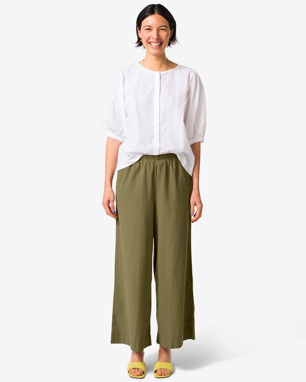 Damenhose Taylor, weit, Seersucker olivgr&uuml;n olivgr&uuml;n - 36204010OLIVE - HEMA