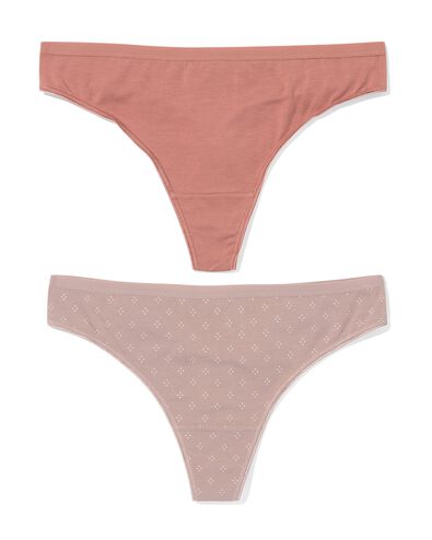 Damenstring aus Baumwolle &ndash; 2 St&uuml;ck hellbraun hellbraun - 19620575LIGHTBROWN - HEMA