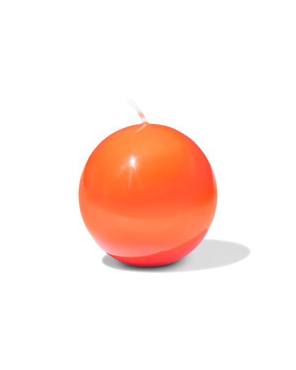 bougie sph&eacute;rique ⌀7x7cm lisse orange - 13504220 - HEMA