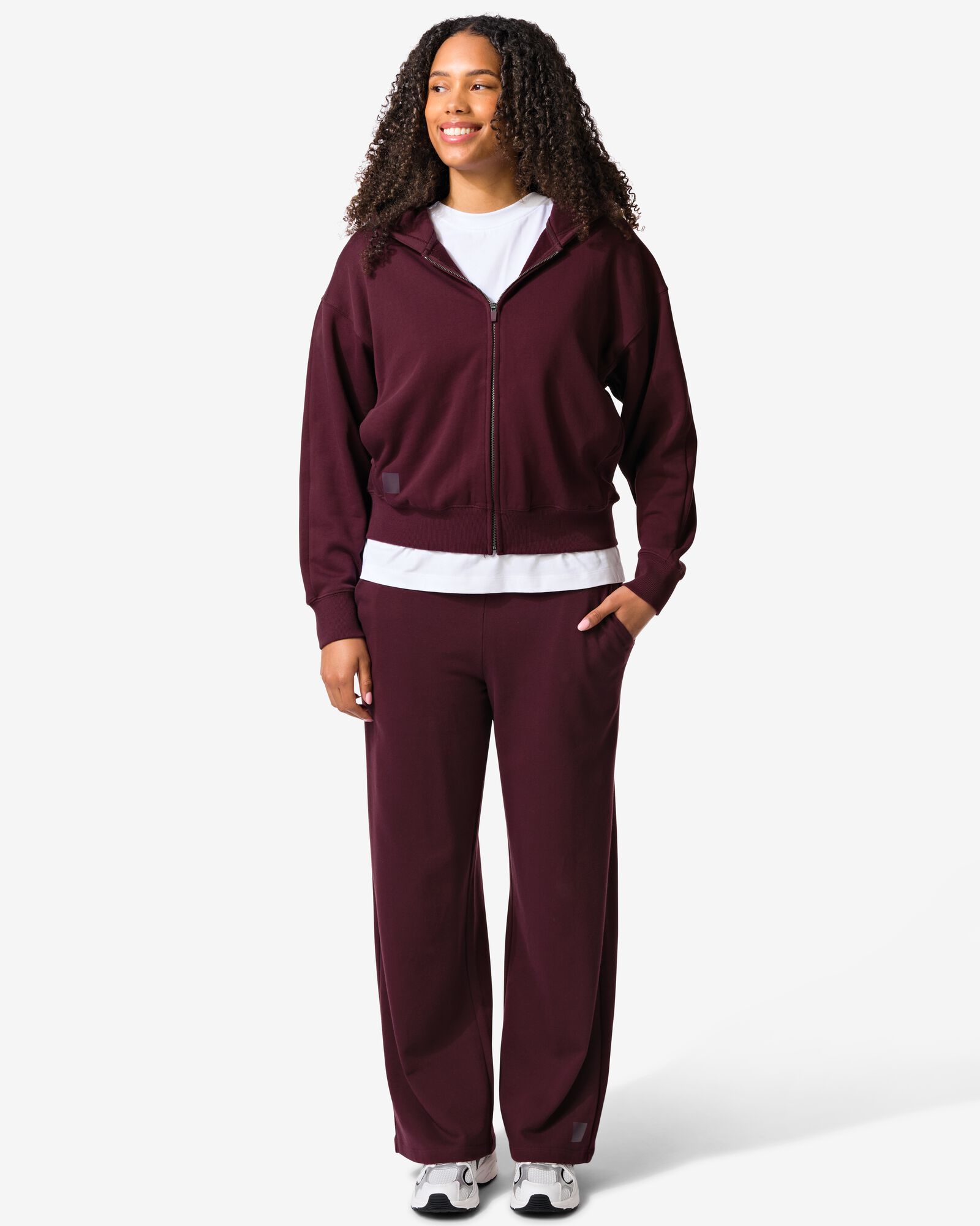 short sweat femme coupe ample bordeaux bordeaux - 36000589BURGUNDYRED - HEMA