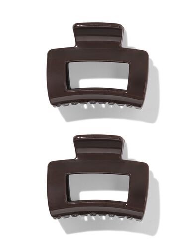 haarklem 5cm vierkant bruin - 2 stuks - 11800220 - HEMA
