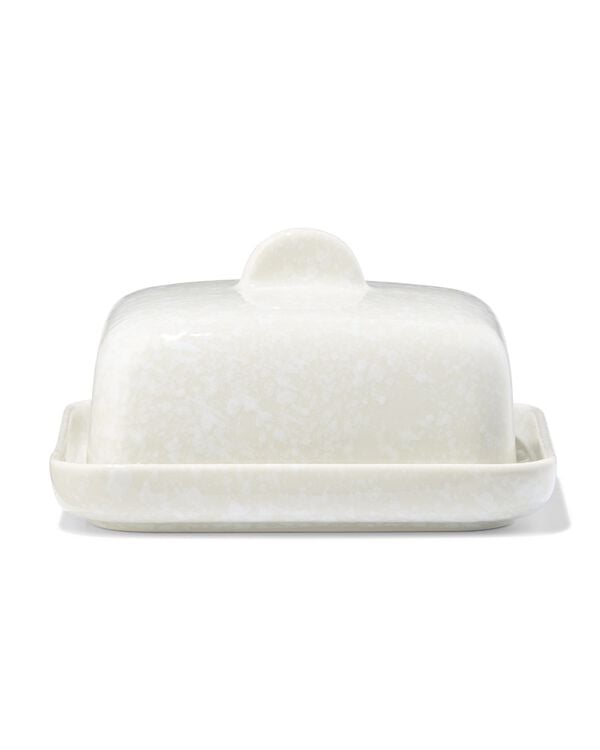 beurrier 14 x 15 x 9cm Trend fa&iuml;ence verte mouchet&eacute;e - 9650356 - HEMA