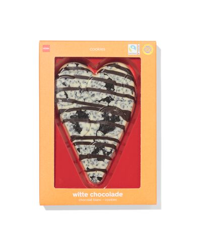 biscuits blancs en forme de c&oelig;ur au chocolat cr&egrave;me S 125g - 24429530 - HEMA