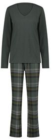 Damen-Pyjama, Jersey/Flanell grün grün - 1000028618 - HEMA