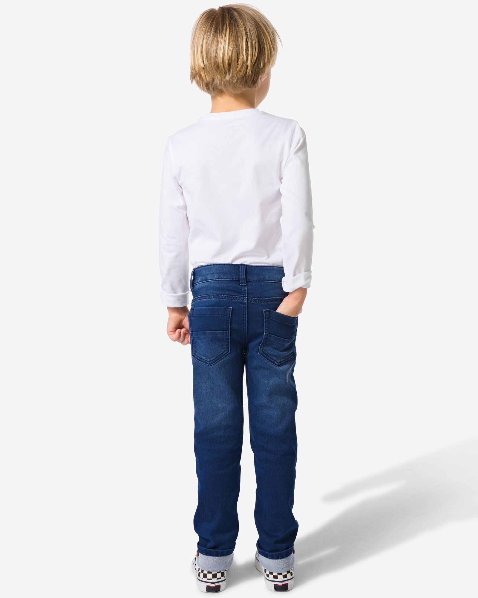 kinder broek jogdenim skinny fit donkerblauw donkerblauw - 1000028286 - HEMA