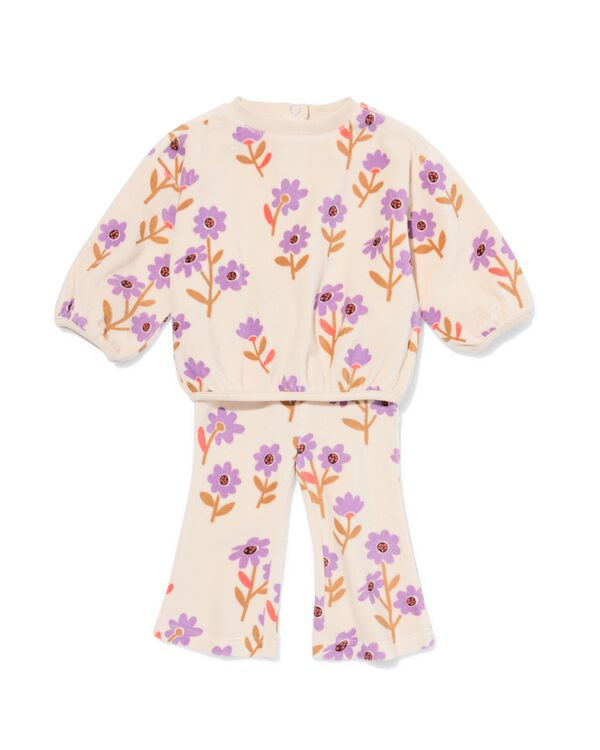 baby kledingset bloemen ecru ecru - 33048070ECRU - HEMA