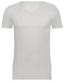 heren t-shirt slim fit diepe v-hals wit wit - 1000016216 - HEMA