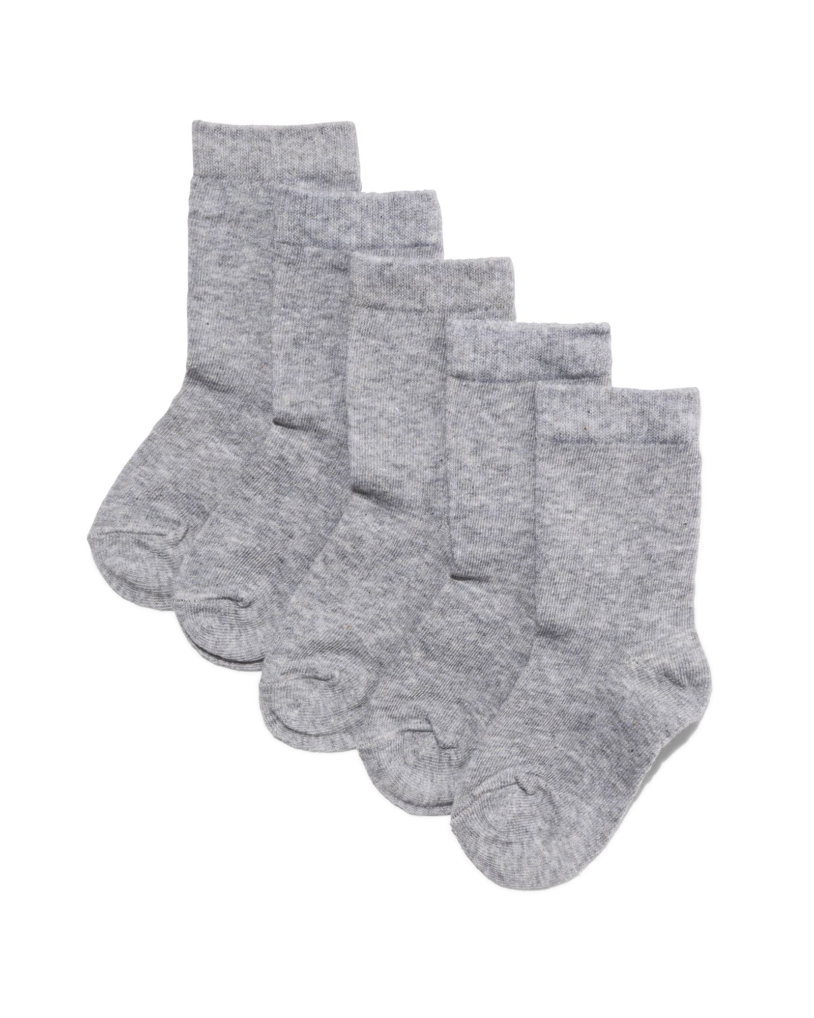 5 paires de chaussettes enfant gris chiné gris chiné - 1000001850 - HEMA