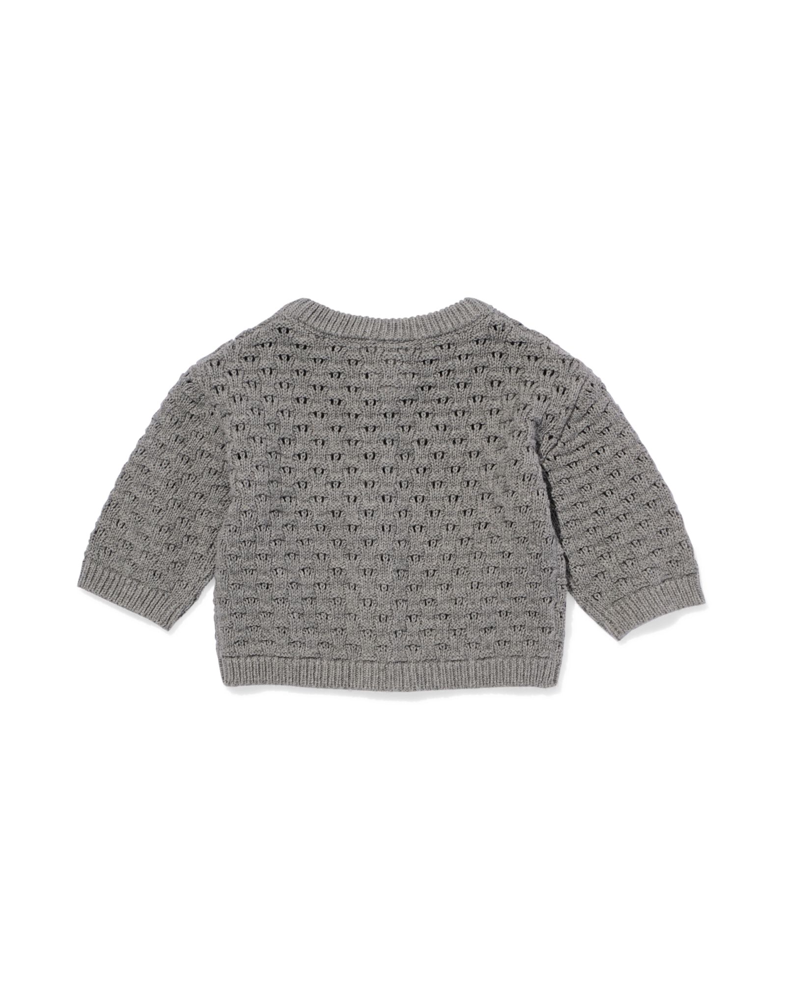 gilet ajour&eacute; nouveau-n&eacute; gris chin&eacute; gris chin&eacute; - 33428320GREYMELANGE - HEMA