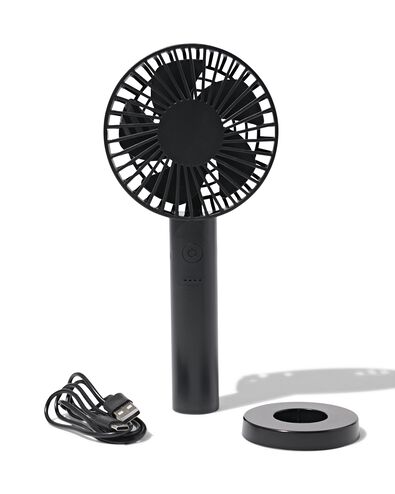 ventilateur &agrave; main ⌀11,5x23,5cm noir - 80200037 - HEMA