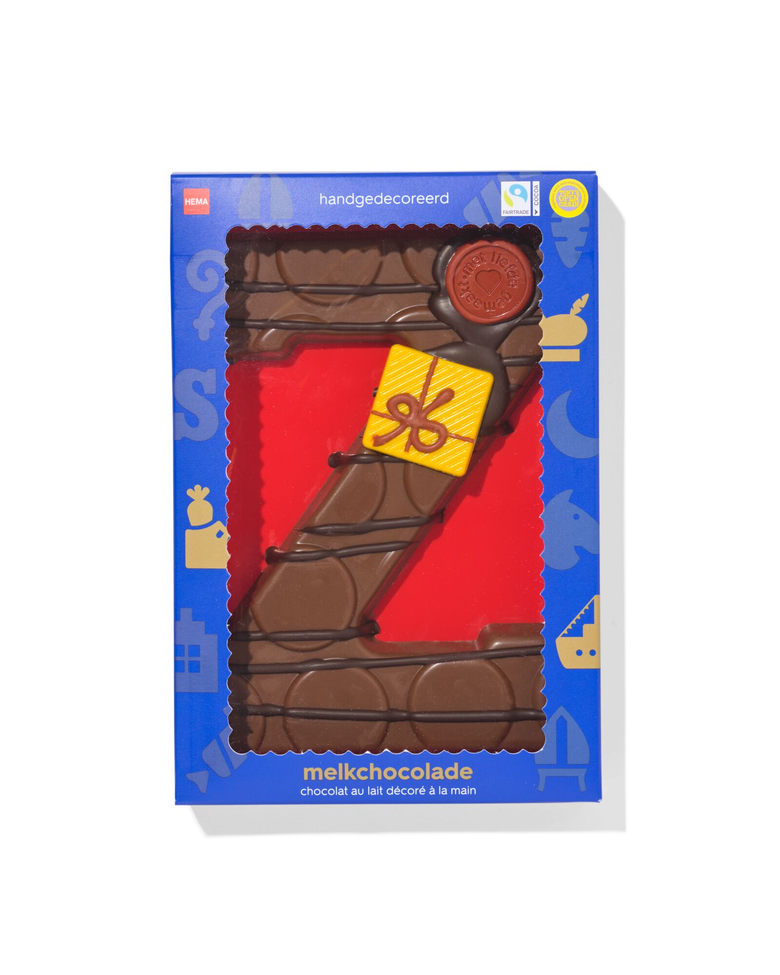 Lettre en chocolat d&eacute;cor&eacute;e &agrave; la main lait Z 180g - 24427426 - HEMA