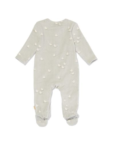 newborn boxpakje velours rib eenden lichtgroen 68 - 33443424 - HEMA