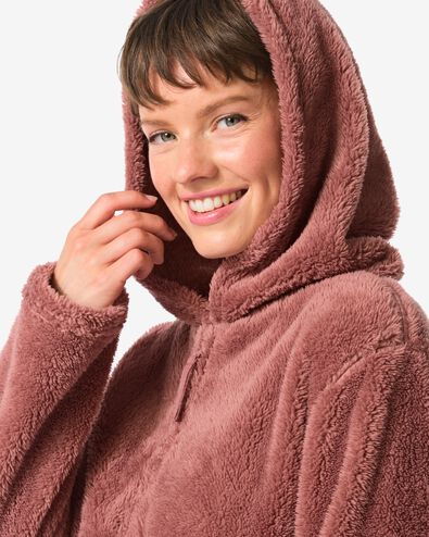 damesvest teddy middenbruin M - 23408052 - HEMA