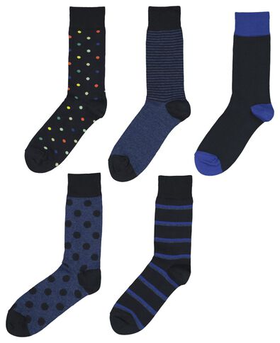 5er-Pack Herren-Socken dunkelblau 43/46 - 4170207 - HEMA