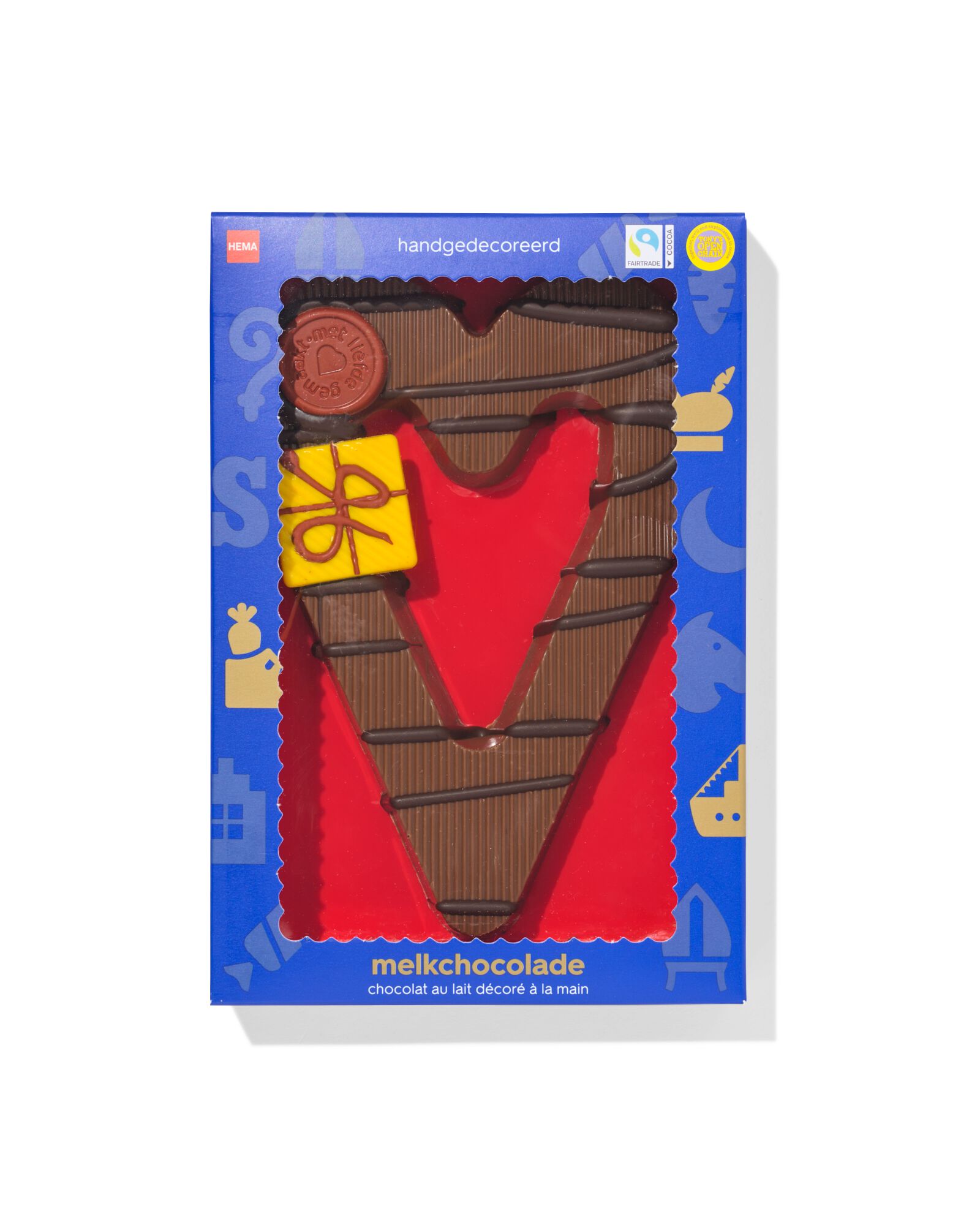 handgedecoreerde melkchocolade hart - 24427430 - HEMA