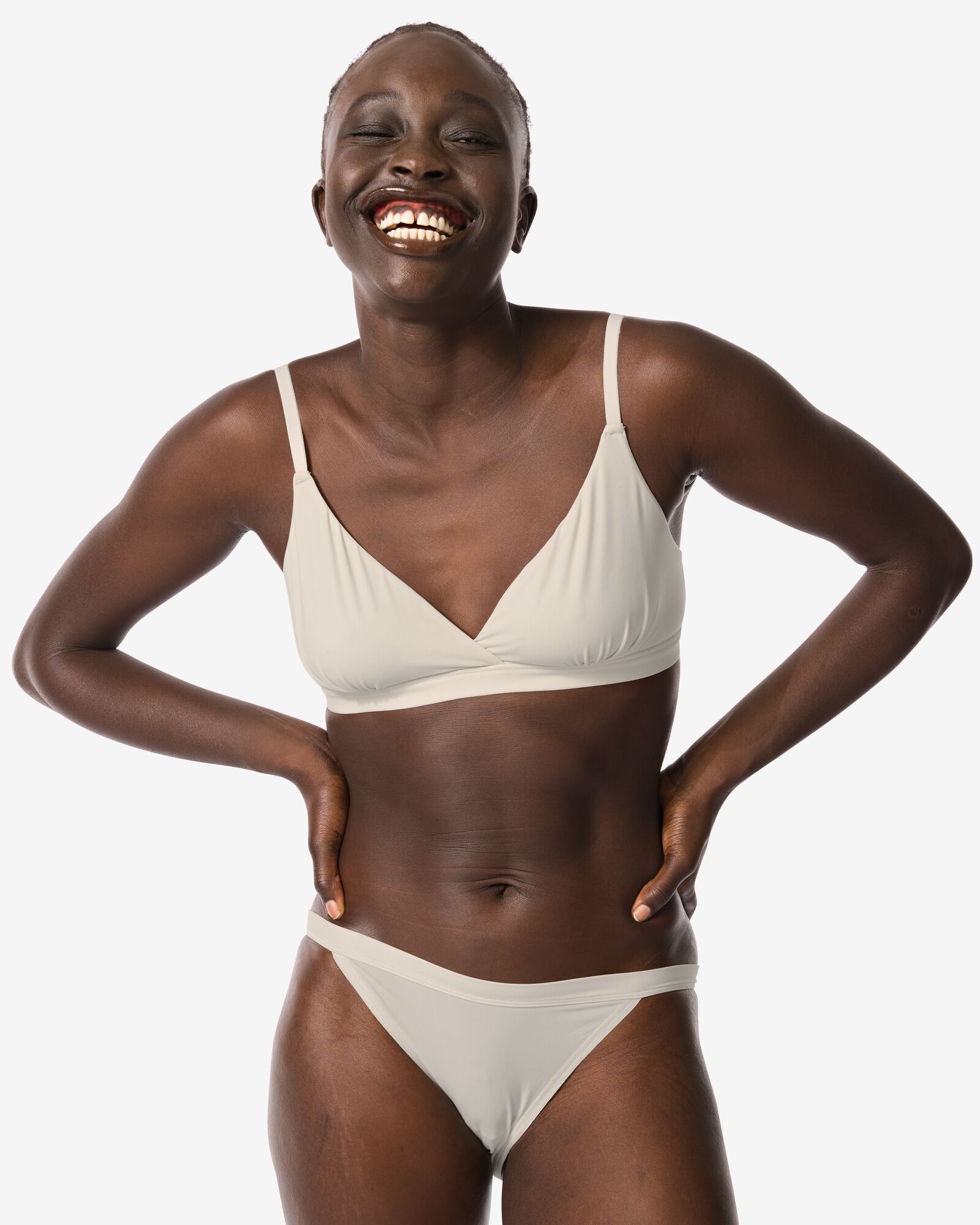 Triangel-Bralette, Mikro cremefarben S - 21900292 - HEMA