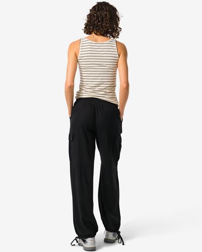 pantalon femme Riley avec lin noir XL - 36269569 - HEMA