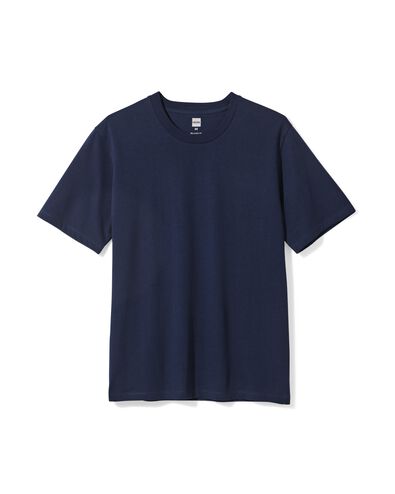 heren T-shirt relaxed fit donkerblauw donkerblauw - 2129950DARKBLUE - HEMA