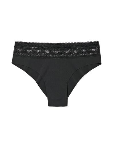 slip br&eacute;silien femme microfibre avec dentelle noir noir - 19680909BLACK - HEMA