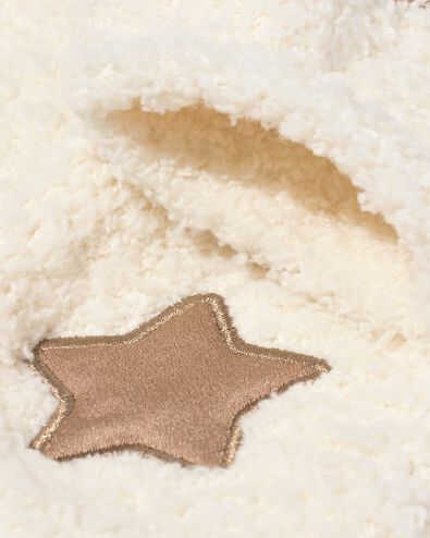 chaussettes d'int&eacute;rieur taille 36-41 peluche &eacute;toile cr&egrave;me - 61100309 - HEMA