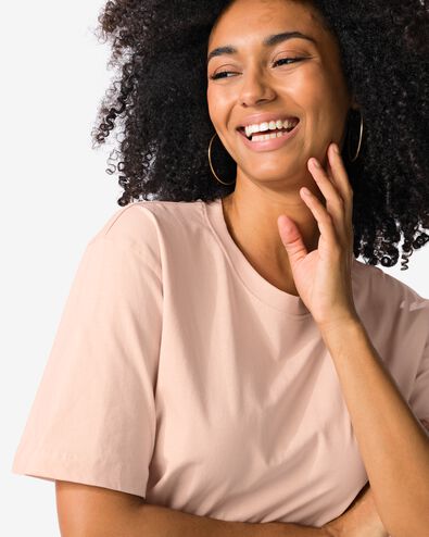 t-shirt Larissa femme rose p&acirc;le rose p&acirc;le - 36210320LIGHTPINK - HEMA